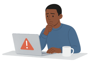an employee trying to tell if his business has been compromised