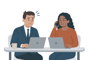 two people talking about bad IT support