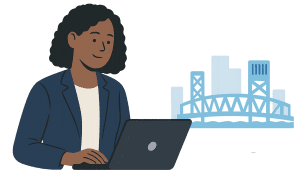 a jacksonville florida woman getting IT services support 