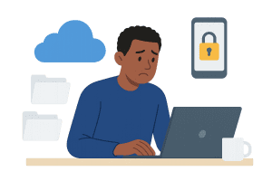 man with device assessing shadow IT risk